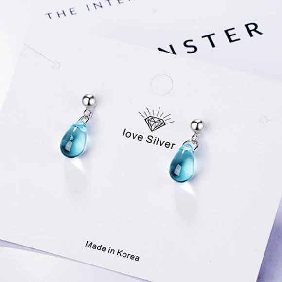 [Set of  3] 925 Sterling Silver Crystal Water Drop - Picture 6 of 10